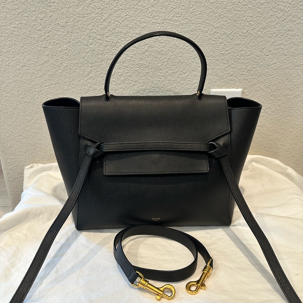 Celine Belt Bag Black Leather